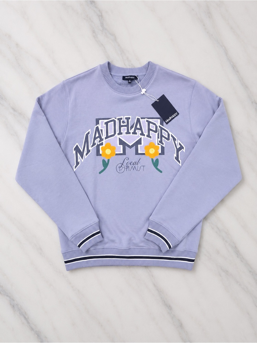 NWT! Madhappy Local Optimist Crewneck Sweatshirt – Periwinkle - Size Small